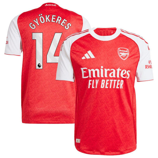 Arsenal adidas Home Shirt 2025-26 with Gyökeres 14 printing