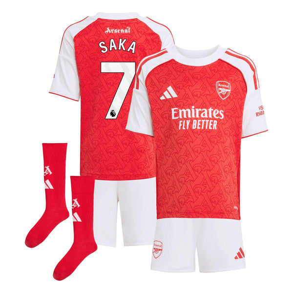 Arsenal adidas Home Minikit 2025-26 with Saka 7 printing
